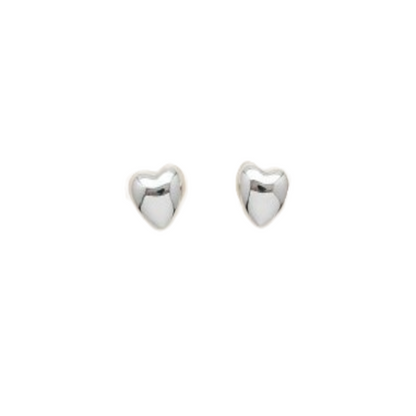 ANVIOPRINT Minimal Silver Heart Stud Earrings – Elegant Everyday Love Jewelry