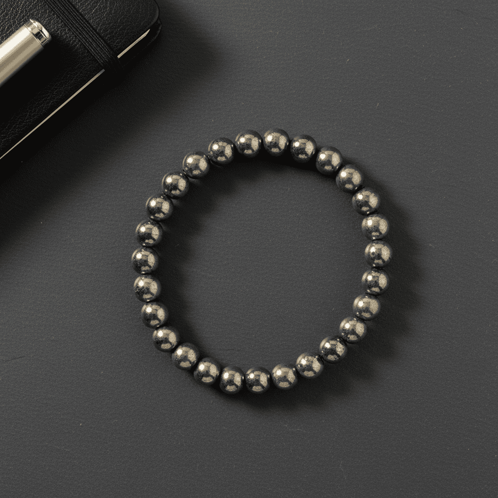 anvioprint raw pyrite bracelet for wealth & good luck | natural wealth attraction stone | unisex adjustable